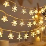  Instalatie Craciun LED Snowflake and Star, 6m, 40 luminite, 3xAA, Alb (5906849663053)