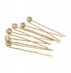 Iza Hullámcsat hajtű, hullámos, díszes cirkóniával, aranyozott, 4, 5cm (KPG/6)