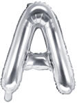PartyDeco Balon din folie Mini - Litera A 35 cm argintiu
