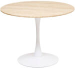 Brius Masa rotunda atmosphera elias mdf otel 4 persoane, 102x76 cm, design elegant, bej si alb (JJ-184932B)