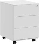 Brius Dulap mobil rollbox pentru birouri, 3 sertare pentru documente, corp pre-asamblat, 45x39x54 cm, alb (EZ-OFC63WT)
