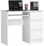 Brius Birou computer cu 3 sertare si raft pentru tastatura, dreapta, 90x50x77 cm, alb (AK-38165823)