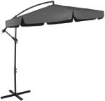 Brius Umbrela gradina brat lateral banana cu husa poliester, 300 cm diametru, manivela, gri (GU-0041)