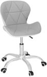 Brius Scaun birou ergonomic tapitat piele ecologica rotativ 120 kg, reglabil inaltime, alb gri (HF-0023)