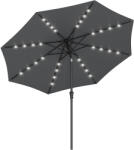 Brius Umbrela gradina led solar manivela sistem inclinare, 300 cm, protectie uv50, gri (EZ-GPU33GY)