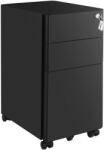 Brius Dulap birou rollbox, cu 3 sertare si roti, corp metalic preasamblat cu incuietoare, pentru documente A4, 46x30x59 cm, negru (EZ-OFC030B01)