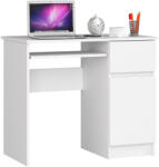 Brius Birou computer pal sertar dulap raft tastatura dreapta, 90x50x77 cm, design modern, alb (AK-52850033)