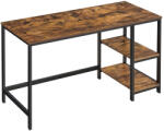 Brius Birou 2 rafturi stanga dreapta stil industrial otel pal, 60x140x76 cm, design rustic, maro rustic (EZ-LWD55X)