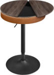 Brius Masa bar inaltime reglabila 83-105 cm piele artificiala pal, 59x59 cm, compartiment depozitare, maro caramel (EZ-LBT022K01)