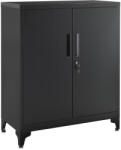 Brius Dulap birou metalic cu 2 usi si sistem de inchidere, multifunctional cu rafturi reglabile, 40x80x90 cm, negru (EZ-OMC013B01)