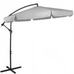 Brius Umbrela gradina brat lateral banana cu husa poliester, 300 cm diametru, manivela, gri deschis (GU-0042)