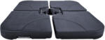 Brius Suport baza umbrela 4 elemente umplere apa nisip plastic uv, 50x50x8 cm, maxim 80 kg, negru (GAO-5013)