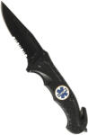 Mil-Tec® (Sturm Handels) Cuțit pliabil RESCUE Mil-Tec® cu lamă combinată - negru (Culoare: Negru)