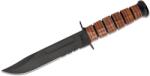 KA-BAR Cuțit cu lamă fixă USMC Fighting KA-BAR®, tăiș combinat (Culoare: Maro, Variantă: Lamă neagră)