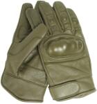 Mil-Tec® (Sturm Handels) Mănuși din piele TACTICAL Mil-Tec® cu protecție din plastic (Culoare: Camo green, Mărime: XL)
