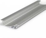 TOPMET Aluminium profil LED szalaghoz , 2 méter/db , oldalfalba , lépcsőbe építhető , FLAT8 , eloxált (23050020)