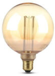 V-TAC LED lámpa , égő , izzószálas hatás , filament , gömb , E27 foglalat , G125 , 4 Watt , meleg fehér , borostyán sárga (217475)