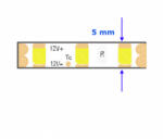 LEDISSIMO LED szalag , 2835 , 120 led/m , 9 Watt/m , meleg fehér , 800 lumen/m , keskeny , 5mm , 5 év garancia (414674)