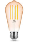 Modee LED lámpa , égő , izzószálas hatás , filament , E27 foglalat , ST58 , Edison , 4 Watt , meleg fehér , 1800K , borostyán sárga , Modee (ML-ST58FA1800K4WE27)