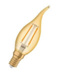 OSRAM LED lámpa , égő , filament , gyertya , E14 foglalat , 1.5 Watt , meleg fehér , borostyán sárga , Ledvance (OSRAM) (4058075293229)