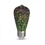 V-TAC LED lámpa , égő , izzószálas hatás , filament , körte , E27 foglalat , Edison , 3 Watt , meleg fehér , tűzijáték (212705)