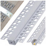  Berge Gipszkartonba Süllyeszthető Alumínium Profil Opál Fedéllel 17Mm 2 Méteres Szál (6288)