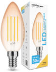Modee LED lámpa , égő , izzószálas hatás , filament , E14 foglalat , C35 , Edison , 4 Watt , meleg fehér , 1800K , borostyán sárga , Modee (ML-CFA1800K4WE14)