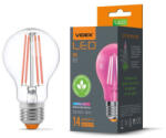 Videx Növénynevelő LED lámpa , égő , E27 , izzószálas hatású , filament , 8 Watt , VIDEX FITO (4224)