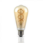 V-TAC LED lámpa , égő , izzószálas hatás , filament , E27 foglalat , Edison , 4.8 Watt , meleg fehér , borostyán sárga (217218)