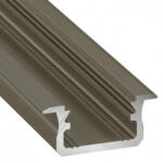 Lumines Alumínium U profil LED szalaghoz , 2 méter/db , INOX , aranybarna , DEEP (10-0023-20)