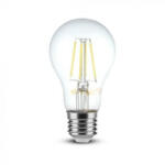 V-TAC LED lámpa , égő , 10 Watt , izzószálas hatás , filament , körte , E27 foglalat , A60 , 10 Watt , meleg fehér (214410)