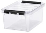SMARTSTORE Műanyag tárolódoboz, 8 liter, fekete fogantyúkkal, SMARTSTORE "Classic 10", átlátszó (CSDSMART30) - onlinepapirbolt