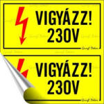  Információs matrica, 10x10 cm, "230 V (LUIN095) - onlinepapirbolt