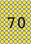 APLI Etikett, 19 mm kör, színes, A5 hordozón, APLI, sárga, 560 etikett/csomag (LCA12103) - onlinepapirbolt