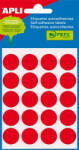 APLI Etikett, 19 mm kör, kézzel írható, színes, APLI, piros, 100 etikett/csomag (LCA2065) - onlinepapirbolt
