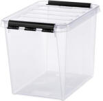 SMARTSTORE Műanyag tárolódoboz, 14 liter, fekete fogantyúkkal, SMARTSTORE "Classic 11", átlátszó (CSDSMART31) - onlinepapirbolt
