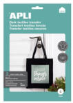 APLI Fólia, vasalható, A4, tintasugaras nyomtatóba, sötét pólóhoz, APLI (FOTA10247) - onlinepapirbolt