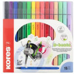 Kores Filctoll készlet, kimosható, KORES "K-beats", 15 különböző szín (IK29215) - onlinepapirbolt