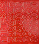  Öntapadós matrica, 3 cm-es, számlap, piros (LUIN133) - onlinepapirbolt