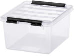 SMARTSTORE Műanyag tárolódoboz, 2 liter, fekete fogantyúkkal, SMARTSTORE "Classic 2", átlátszó (CSDSMART26) - onlinepapirbolt