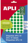 APLI Etikett, 10 mm kör, kézzel írható, színes, APLI, zöld, 1008 etikett/csomag (LCA2733) - onlinepapirbolt