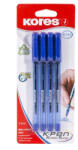 Kores Golyóstoll, 1, 0 mm, kupakos, háromszögletű, KORES "K2-M", kék (IK37214) - onlinepapirbolt