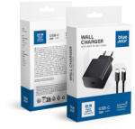Blue Star hálózati töltő Type C + kábel Type C - Type C PD QC4.0 3A 20W TFB-TC-20WPD, fekete
