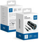 Blue Star autós töltő 3A 25W Type C + USB A + kábel Type C to Type C PD QC3.0 AFC PPS, fekete