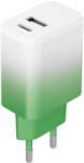 Setty hálózati töltő USB + USB-C 20W LSIG-AC-20 mint-white gradient