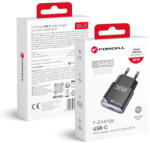 Forcell F-ENERGY GaN III B130101-E Ultra Slim hálózati töltő 1 x Type C + USB A PD QC4.0 3A 30W, fekete