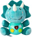  Zenélõ bébi játék, el. , hang+fény, plüss dínó, 19x24 cm dob