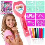 inny Ideiglenes tetováláskészlet, 8 sablon, 7 filctoll, tetoválógép 20x7x3cm, többszínű, 3 év feletti gyermekek számára (gt5904100210541)