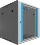 Extralink 19 hüvelykes 12U-os szerver szekrény - 600 mm mélységű hálózati szekrény falra vagy állványra szerelhető, teherbírás 60 kg, edzett üvegajtó, zárható, 180°-os nyílás, szürke (EX.8604)