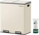 SONGMICS dupla szemetes, 2x30l, krémszínű (LTB060AB01)